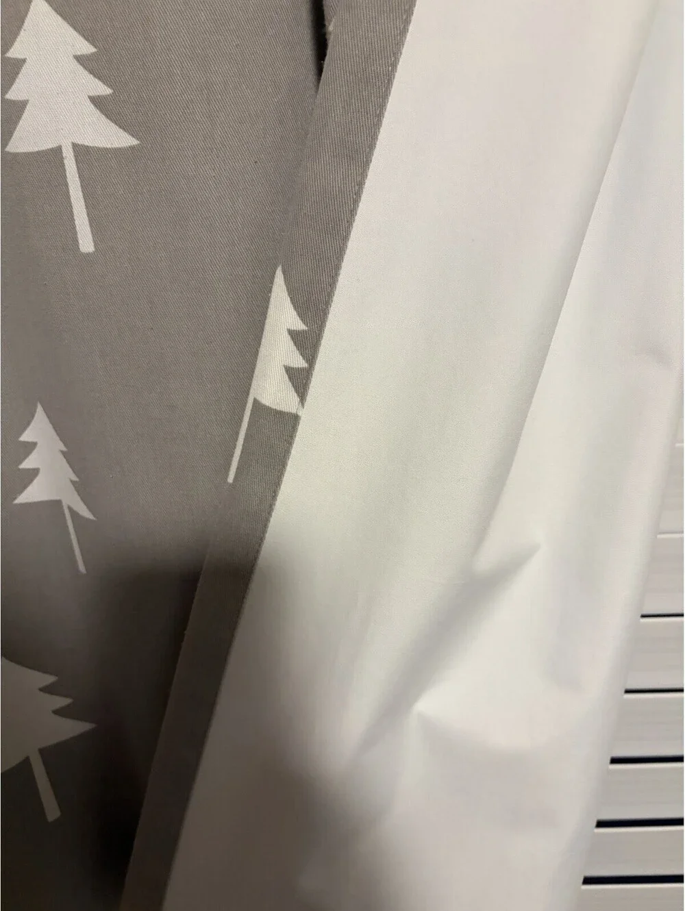 Gray/White Tree Blackout Lined Curtain Panels Set of 2 Rod Pocket 42x84